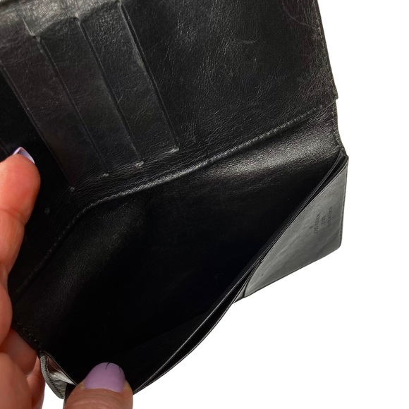 RARE Authentic Louis Vuitton Black Slim Leather Perforated Studded Long Wallet - Picture 14 of 16